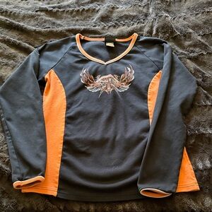 Easy Rider Black and Orange Long Sleeve Shirt